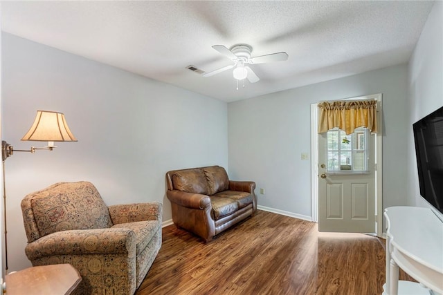 104 Brittania Cir, Anderson, SC 29621 - sitting room with wood finished floors, a ceiling fan, and baseboards