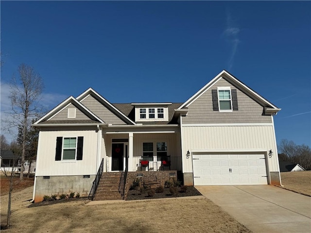 479 Twin View Dr, Westminster, SC 29693 - view of front of home with covered porch, crawl space, a garage, and concrete driveway