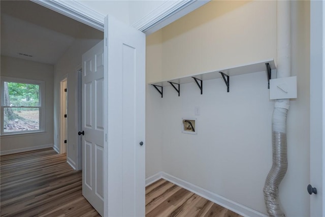 2413 Annandale Dr, Anderson, SC 29621 - laundry room with light wood-style floors, baseboards, and washer hookup