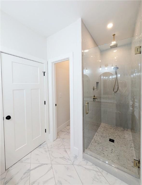36 Pine Garden Way Dr, Salem, SC 29676 - full bath with marble look tiles and a shower stall
