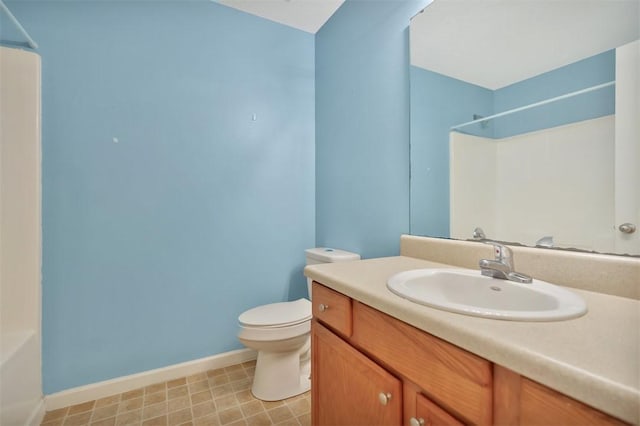 123 Stevens Ct, Williamston, SC 29697 - bathroom featuring toilet, baseboards, and vanity