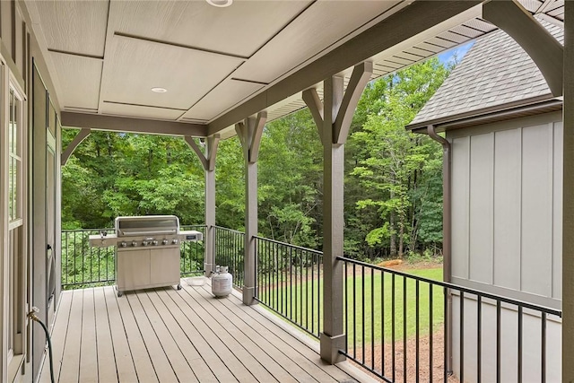 1104 Little River View Dr, Seneca, SC 29672 - deck featuring a grill and a lawn
