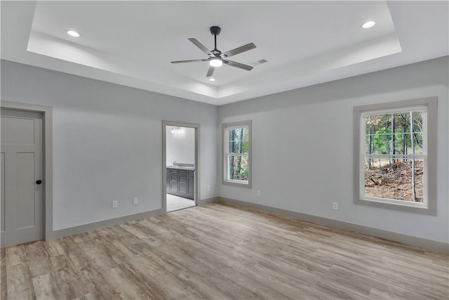 40 Pine Garden Way Dr, Salem, SC 29676 - spare room featuring a raised ceiling, light wood-style flooring, healthy amount of natural light, and recessed lighting