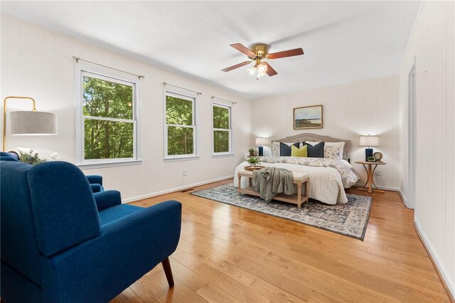 131 Shoreside Dr, Martin, GA 30557 - bedroom with light wood-style floors, baseboards, and ceiling fan