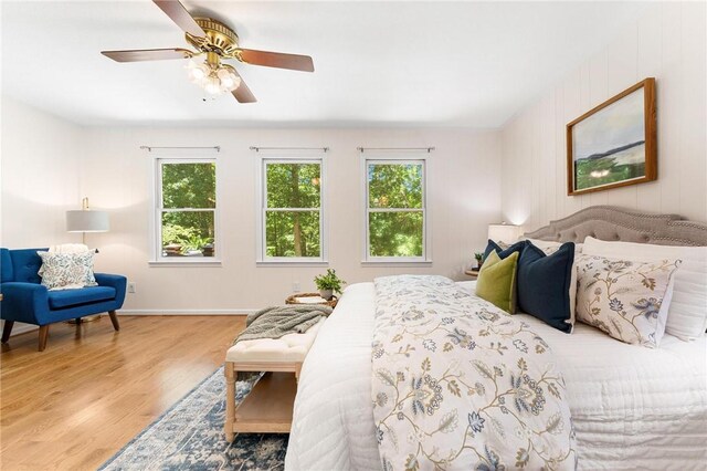 131 Shoreside Dr, Martin, GA 30557 - bedroom featuring wood finished floors, a ceiling fan, and baseboards