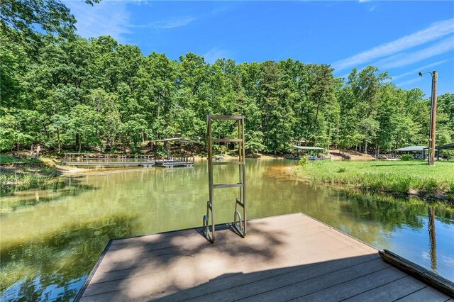 131 Shoreside Dr, Martin, GA 30557 - dock area with a water view and a wooded view