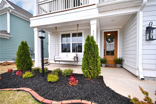 317 Encampment Blvd, Simpsonville, SC 29681 - property entrance with covered porch and a balcony