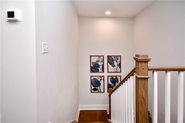 317 Encampment Blvd, Simpsonville, SC 29681 - stairway with recessed lighting, wood finished floors, and baseboards