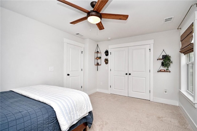 317 Encampment Blvd, Simpsonville, SC 29681 - bedroom featuring carpet, a closet, baseboards, and ceiling fan