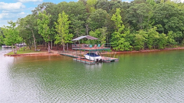 138 Grandview Ct, Hartwell, GA 30643 - dock area featuring a water view and boat lift