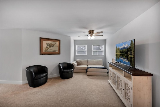 222 Grange Vally Ln, Central, SC 29630 - living room with carpet, a ceiling fan, and baseboards