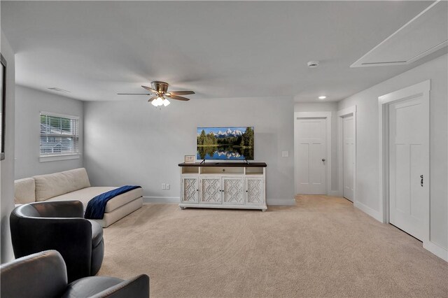 222 Grange Vally Ln, Central, SC 29630 - carpeted living room with a ceiling fan, baseboards, and recessed lighting