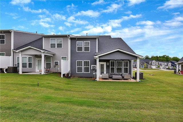 222 Grange Vally Ln, Central, SC 29630 - back of property with a patio, an outdoor living space, central AC unit, and a lawn