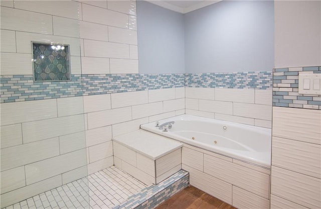 124 Grand Oak Cir, Pendleton, SC 29670 - bathroom featuring a tub with jets and wood finished floors