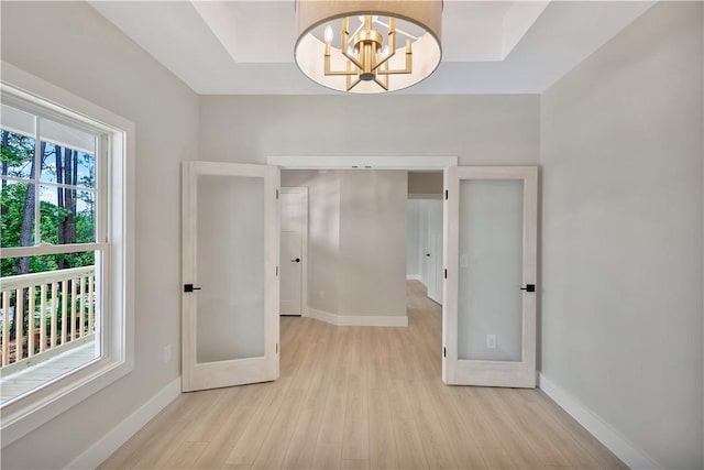 32 Pine Garden Way Dr, Salem, SC 29676 - unfurnished room featuring wood finished floors, a chandelier, and baseboards