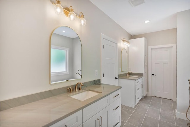 32 Pine Garden Way Dr, Salem, SC 29676 - bathroom with two vanities and tile patterned floors