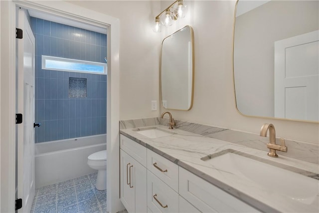 32 Pine Garden Way Dr, Salem, SC 29676 - bathroom featuring toilet, double vanity, and shower / washtub combination