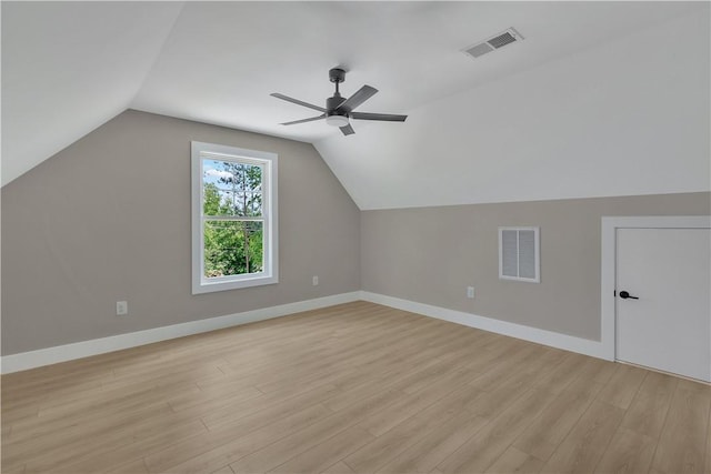 32 Pine Garden Way Dr, Salem, SC 29676 - additional living space with ceiling fan, light wood finished floors, lofted ceiling, and baseboards