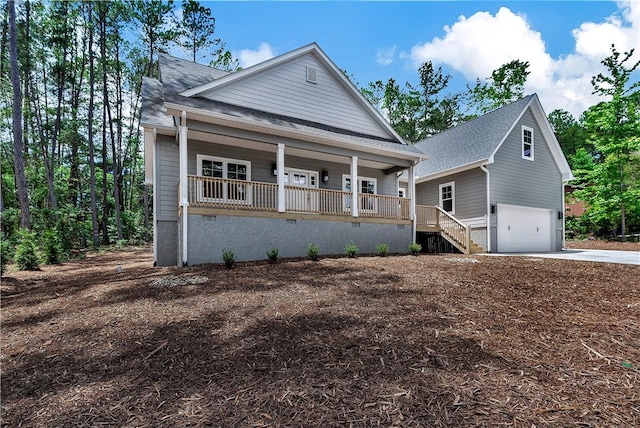 32 Pine Garden Way Dr, Salem, SC 29676 - view of front of home featuring a porch, an attached garage, driveway, stairs, and roof with shingles