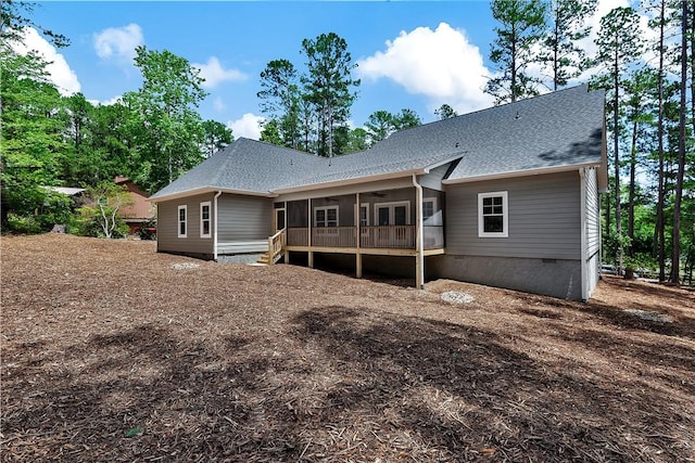 32 Pine Garden Way Dr, Salem, SC 29676 - rear view of property featuring ceiling fan, a shingled roof, and a deck