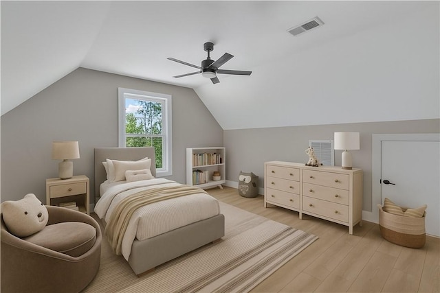 32 Pine Garden Way Dr, Salem, SC 29676 - bedroom featuring light wood finished floors, a ceiling fan, and vaulted ceiling