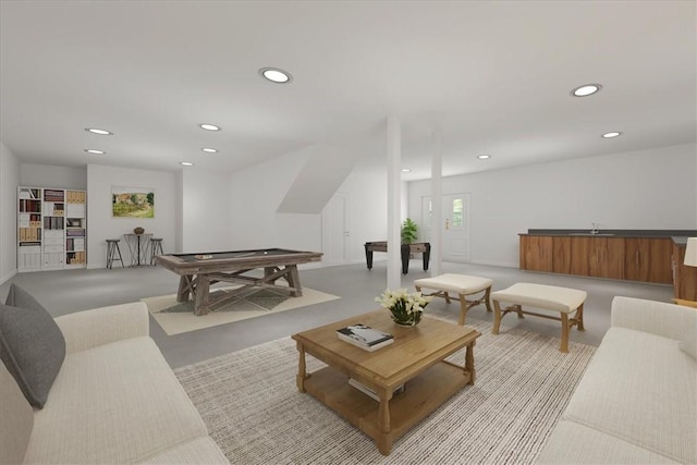 106 Emma Dr, Honea Path, SC 29654 - living area featuring pool table and recessed lighting