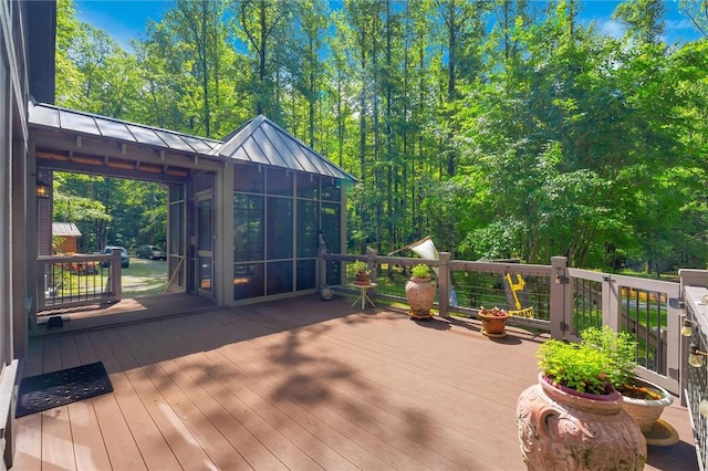 1457 Cheohee Valley Rd, Tamassee, SC 29686 - deck with a sunroom