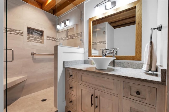 1457 Cheohee Valley Rd, Tamassee, SC 29686 - full bathroom with a stall shower and vanity