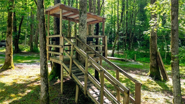1457 Cheohee Valley Rd, Tamassee, SC 29686 - view of play area with a wooded view