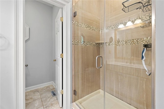 1029 Cross Creek Dr, Seneca, SC 29678 - bathroom with a stall shower and baseboards
