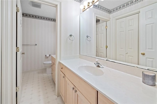 1029 Cross Creek Dr, Seneca, SC 29678 - full bathroom featuring tile patterned floors, vanity, toilet, baseboards, and a shower