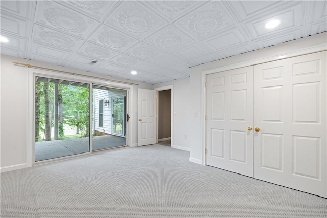 1029 Cross Creek Dr, Seneca, SC 29678 - unfurnished bedroom with access to outside, carpet, baseboards, and recessed lighting