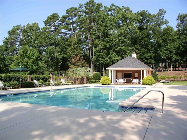 1029 Cross Creek Dr, Seneca, SC 29678 - community pool featuring a patio, view of wooded area, and a gazebo