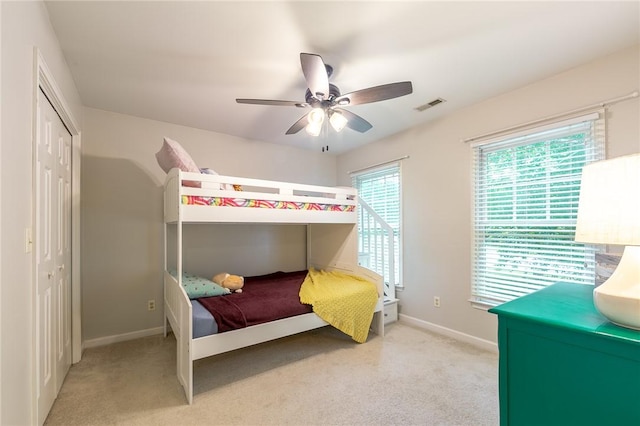 205 Shadow Oaks Dr, Easley, SC 29642 - carpeted bedroom with baseboards, a closet, and ceiling fan