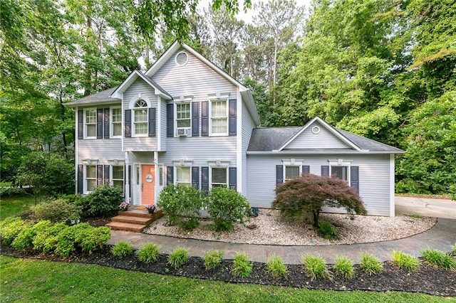 205 Shadow Oaks Dr, Easley, SC 29642 - colonial-style house with view of scattered trees and cooling unit