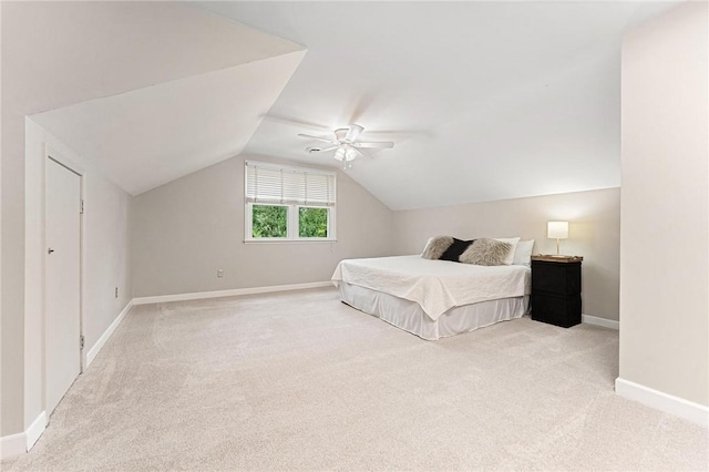 318 Chenoweth Dr, Simpsonville, SC 29681 - bedroom featuring carpet flooring, baseboards, lofted ceiling, and ceiling fan