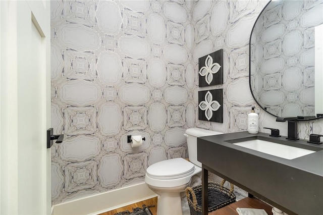 1819 Cross Creek Dr, Seneca, SC 29678 - half bath featuring toilet, a sink, and tile walls