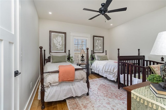 1819 Cross Creek Dr, Seneca, SC 29678 - bedroom with wood finished floors, ceiling fan, and recessed lighting