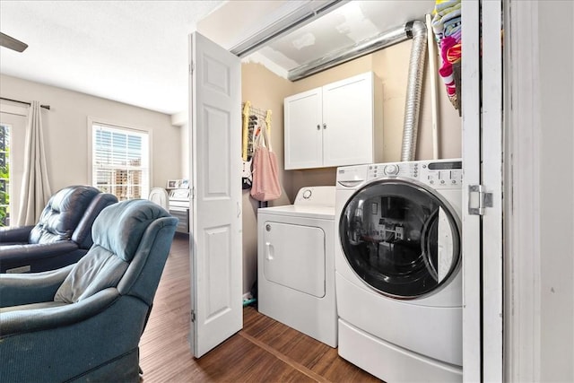 500 Concord Rd Unit A4, Anderson, SC 29621 - washroom with cabinet space, separate washer and dryer, and dark wood-style floors