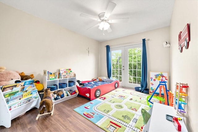 500 Concord Rd Unit A4, Anderson, SC 29621 - bedroom with wood finished floors, access to outside, ceiling fan, and french doors