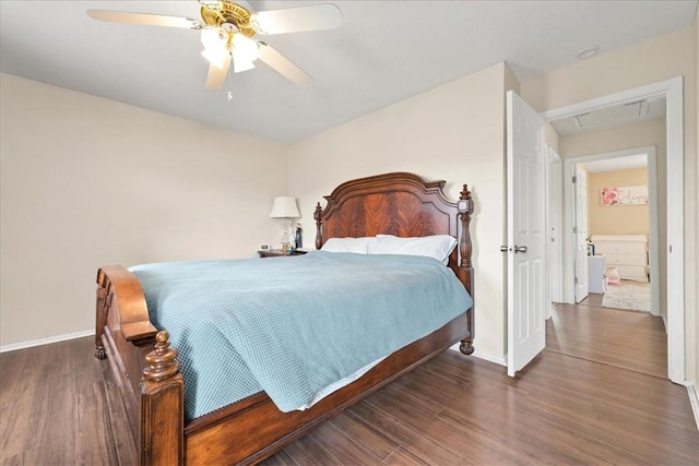 500 Concord Rd Unit A4, Anderson, SC 29621 - bedroom with baseboards, wood finished floors, and ceiling fan