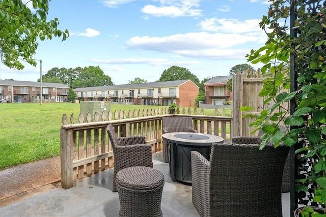 500 Concord Rd Unit A4, Anderson, SC 29621 - view of patio featuring an outdoor fire pit and a residential view