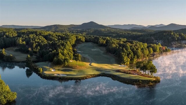 301 Augusta Way, Sunset, SC 29685 - aerial view of a heavily wooded area, a water and mountain view, and a local golf course