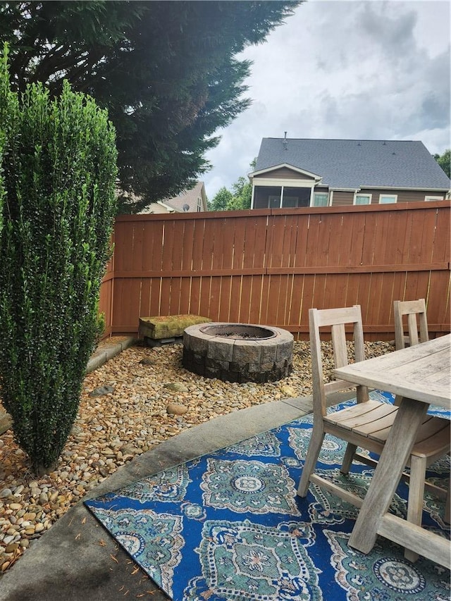 256 Chickadee Trl, Easley, SC 29642 - view of patio / terrace featuring an outdoor fire pit