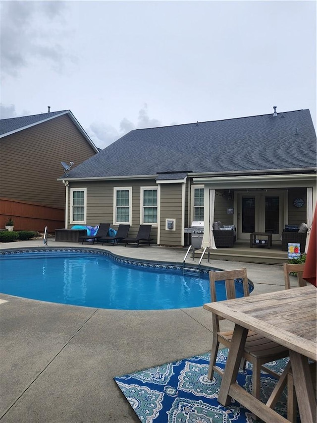 256 Chickadee Trl, Easley, SC 29642 - swimming pool featuring an outdoor living space, a patio area, and outdoor dining space