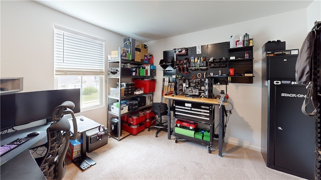 112 Queens Mill Ct, Pendleton, SC 29670 - office space with carpet flooring and a workshop area