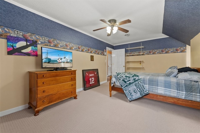 109 Cameron Way, Anderson, SC 29621 - carpeted bedroom with ornamental molding, baseboards, and a ceiling fan