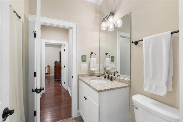 803 Gate View Ct, Seneca, SC 29672 - bathroom featuring toilet, vanity, and wood finished floors