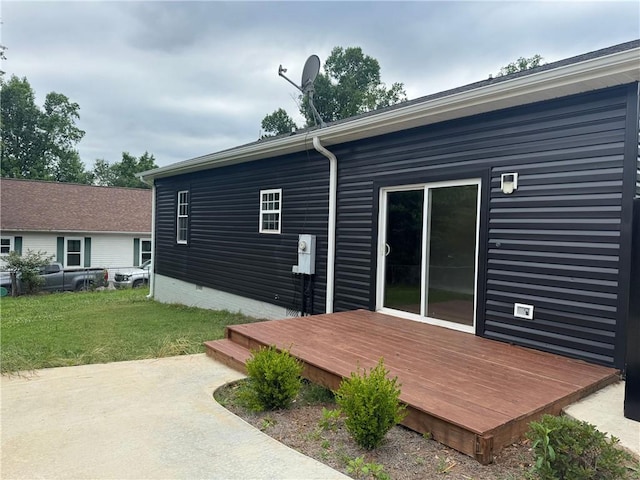 1316 E S 6th St, Seneca, SC 29678 - rear view of property with a wooden deck, a yard, and crawl space