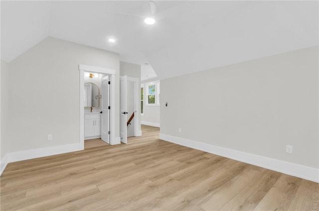 120 Thomason View Rd, Fountain Inn, SC 29644 - additional living space with vaulted ceiling, light wood finished floors, baseboards, and recessed lighting